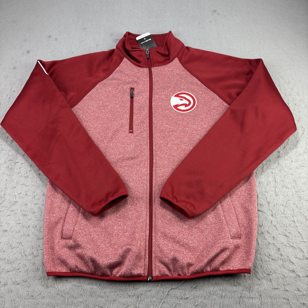 Atlanta Hawks Jacket Mens Small Red FanDuel 404 Crew NBA Basketball G-III Fleece